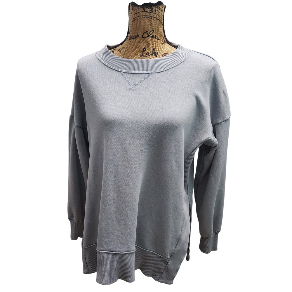 Aerie Crew‎ Neck Pullover Sweatshirt Womens Size Small Gray Tunic Oversized